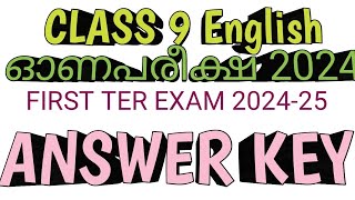 Class 9 English first term exam 202425 Answer key scertonam exam answer key english std 9 [upl. by Kcirdaed]