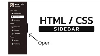 Animated Sidebar with HTML ampamp CSS [upl. by Sallee]