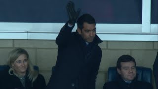 Giovanni van Bronckhorst waves to Rangers fans ahead of Premier Sports Cup semi final [upl. by Naasar614]