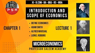 Chap 1  Lecture 1 Introduction  Adam Smith  Alfred Marshall  Lionel Robbins  Microeconomics [upl. by Nodab]