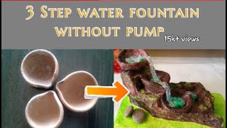 DIY Table water fountain without pump old diya reuse idea Simple water fountain using glue gun [upl. by Truscott]