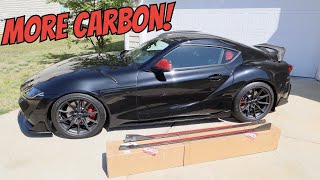 Installing Carbon Fiber Side Skirts On My Toyota Supra [upl. by Milone538]