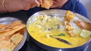 Eating Dal ChawalBhat Biulir Dal Aloo Posto Begun Bhaja Bigbites Mukbang [upl. by Ketchum]