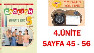 5Sınıf İngilizce Ders Kitabı 4Ünite My Daily Routine Sayfa 45  56 Cevapları [upl. by Neille]