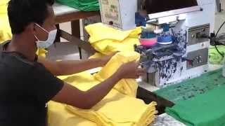 Tagless Printing Tshirt labels in a factory [upl. by Aliuqahs]