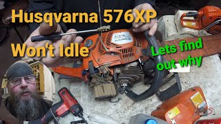 Husqvarna 576XP Chainsaw Wont Idle [upl. by Airb]