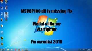 MSVCP100dll Is missingfixed Visual Redist C Fix 2010 Medal of Honor Warfighter Fixed [upl. by Assiluy]