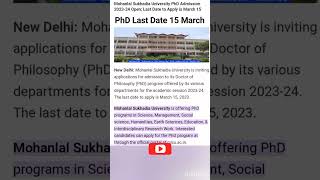 PhD Admission notification 2024phd phdentrance phdinterview education ugcnet2024 viralugcnet [upl. by Fedora142]