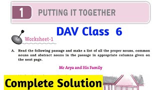 DAV Class 6 English Practice Chapter 1 SolutionPutting It Together SolutionStudyWithDeep [upl. by Sudaorb]