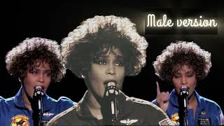 Whitney Houston  Star Spangled Banner Live 1991 Welcome Home Heroes MALE VERSION [upl. by Nottap]