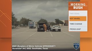 Texas suspects seen stealing Corvette wheel in less than a minute [upl. by Nallad]