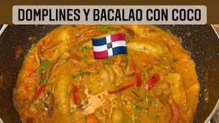 Domplines Dominicano con bacalao y coco shorts dominicanfood [upl. by Akirderf]