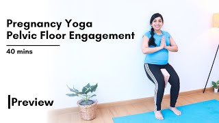 Pregnancy Yoga  Pelvic Floor Engagement  Online Prenatal Yoga Program for 2nd amp 3rd Trimester [upl. by Ainuj421]