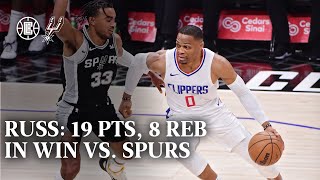 Russell Westbrook Drops 19 In Win Over Spurs  LA Clippers [upl. by Mita]