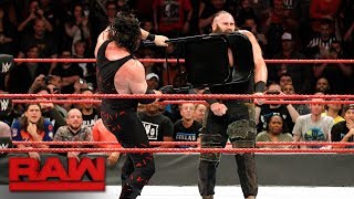 Kane brutalizes Braun Strowman with a steel chair Raw Nov 20 2017 [upl. by Honna]