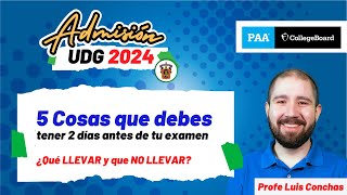 Qué llevar a tu examen de admisión UDG 2024 [upl. by Firman]