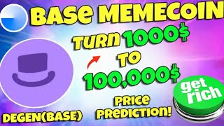 DEGEN Base Meme Coin 100X 💯 cryptocurrency memecoins [upl. by Ayhdiv696]