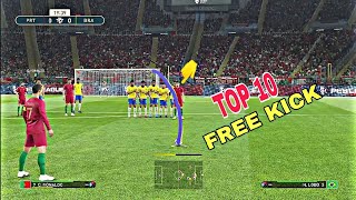 Top 10 FREE KICK GOALS COMPILATION🔥 [upl. by Aeynod240]