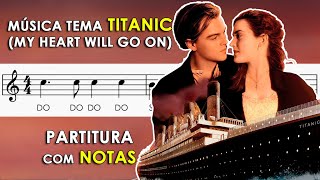 Música do Titanic  Partitura com Notas para Flauta Doce Violino com Playback no Piano [upl. by Akehsal131]