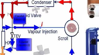 Compresor con Economizador Tipo Scroll con Inyección de vapor en Sistema de Refrigeración [upl. by Ellenrahs]