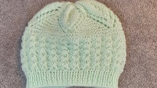 Bonnet bébé 2 motifs tricot [upl. by Atsahs]