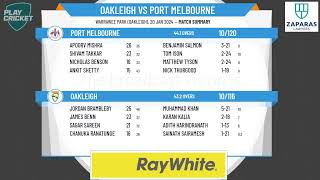 Victorian SubDistrict Cricket Association  South East 2nd XI  Rd11  Oakleigh v Port Melbourne [upl. by Sineray]