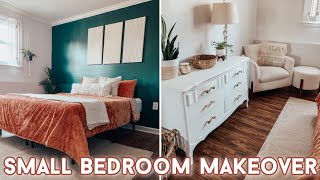 DIY Small Bedroom Makeover on a Budget with Decorating Ideas [upl. by Hterrag]