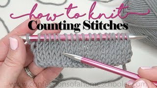 How to Knit Counting Stitches  TUTORIAL [upl. by Dnomayd]