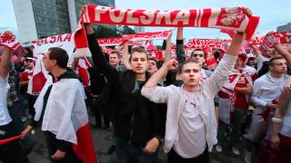 Hymn Polski przed meczem PolskaRosja Euro 2012 strefa kibica Katowice [upl. by Valdemar]