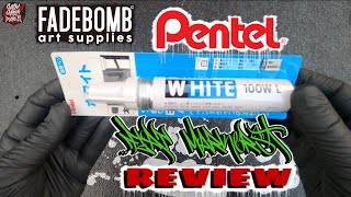 Pentel White X100WLD large chisel Marker Review [upl. by Annwahs]