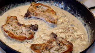 Côtelettes de porc à la sauce aux champignons amp crème 🥩🥛  Côtelettes en sauce  Recette  306 [upl. by Leanne296]