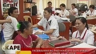 KB Pagbabawas ng paid holidays sa Pilipinas pinagaaralan ng DOLE [upl. by Joon322]