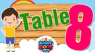 Learning table of 8 for kids  Multiplication of 8 Babby Boom Kids TV [upl. by Inva819]