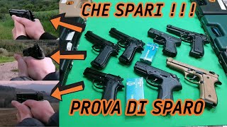 PROVE DI SPARO PISTOLA A SALVE BERETTA E GLOCK REPLICHE BRUNI E KIMAR [upl. by Lindbom]