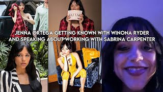 Jenna Ortega getting known with Winona Ryder and speaking about working with Sabrina Carpenter [upl. by Welton]