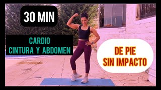 ABDOMINALES DE PIE CARDIO SIN IMPACTO30 Min Reducir CINTURA en CASA athome cardio [upl. by Ettolrahs]