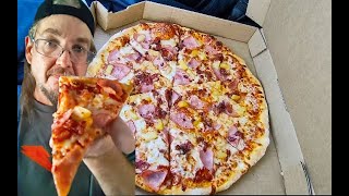 Dominos New York Style Crust Canadian Bacon Build pizza dominos [upl. by Trescha365]