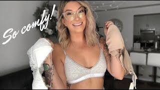 GILLY HICKS BRALETTE TRY ON  REVIEW ON A D CUP [upl. by Bogosian]