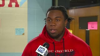 Khalon Kelsaw Mikelion Ragsdale Sherwood Haydock full interviews at Wayne Generals football practi [upl. by Anilev]