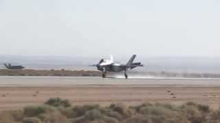 F35B wet runway and crosswind landing tests [upl. by Enoryt]