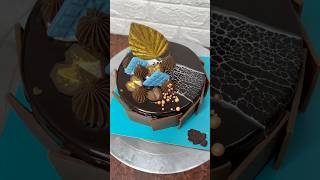 Chocolate mirror glaze cake design recipe chocolatecakerecipe cake youtubeshorts shorts 🍫 [upl. by Ahseihs91]