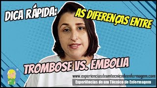 Dica Rápida Diferenças entre Trombose e Embolia [upl. by Trevar]