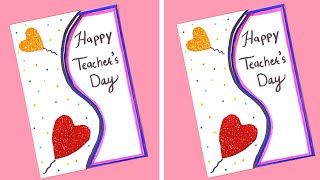 White paper teachers day card💕Happy Teachers day card ideas for kids 🎁Greeting card for teachers ❤️ [upl. by Nuawaj]