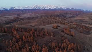 Stunning aerial view of Mountain Altai in late autumn season [upl. by Lonergan813]