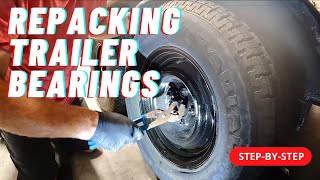 Trailer wheel bearing repacking and seal replacement [upl. by Eneryt507]