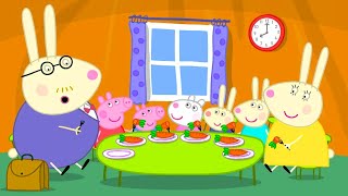 Cena con la familia Rabbit  Peppa Pig en Español Episodios Completos [upl. by Ailehpo]