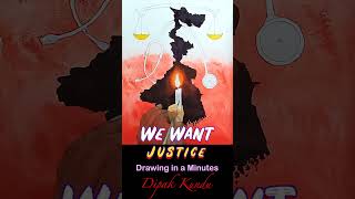 We Want Justice Drawing in a Minutes 🩸🩸🩸 shorts viral reels youtubeshorts drawing art youtube [upl. by Aehcim]