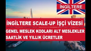 İngiltere ScaleUp İşçi Vizesi Genel Meslek Kodları Alt Meslekler Saatlik Yıllık Ücretler [upl. by Ylevol]