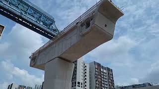 Track Viaducts leading to future Tengah Plantation MRT Station – Construction Progress July 2024 [upl. by Borrell205]