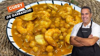 Curry de garbanzos con chipirones y langostinos ¡de locos [upl. by Lisabet]